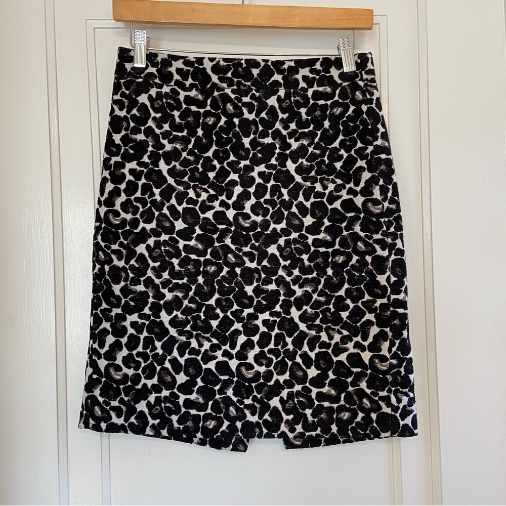 J. Crew Factory Textured animal print pencil skirt